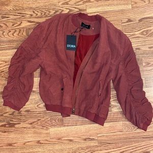 NWT Burgundy Bomber Jacket